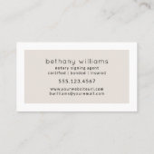 Notar Signing Agent Moderner Minimalistischer Visitenkarte (Rückseite)