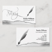 Notar Signing Agent Moderner Silberabnehmer Visitenkarte (Vorne/Hinten)