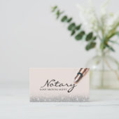 Notar Signing Agent Moderner Silberner Glitzer Visitenkarte (Stehend Vorderseite)