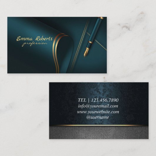 Notar Signing Agent Modernes Grün Visitenkarte (Vorne/Hinten)