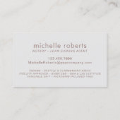 Notar Signing Agent Rose Gold 3D Typografie Visitenkarte (Rückseite)