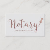 Notar Signing Agent Rose Gold 3D Typografie Visitenkarte (Vorderseite)