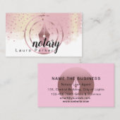 Notar Signing Agent Rose Gold Dripping Busi Visitenkarte (Vorne/Hinten)