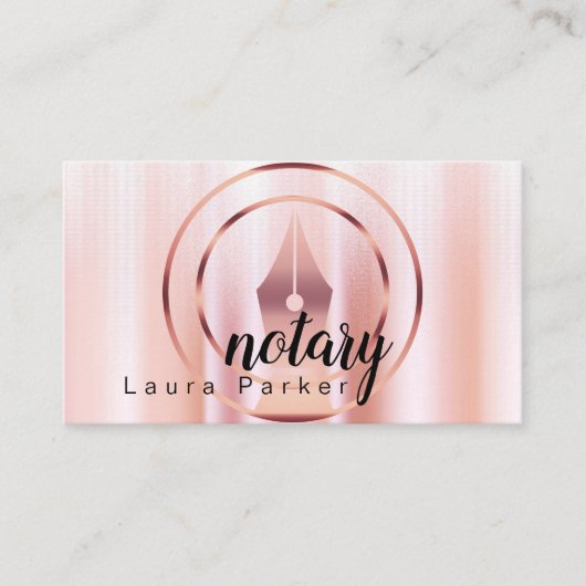 Notar Signing Agent Rose Gold Dripping Geschäft Visitenkarte (Vorderseite)