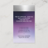 Notar Signing Agent Silver Quill Lila Visitenkarte (Rückseite)