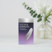 Notar Signing Agent Silver Quill Lila Visitenkarte (Stehend Vorderseite)