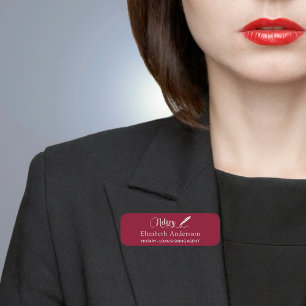 Notar-Skript burgundy magnetisch Namensschild