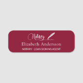 Notar-Skript burgundy magnetisch Namensschild (Vorderseite)