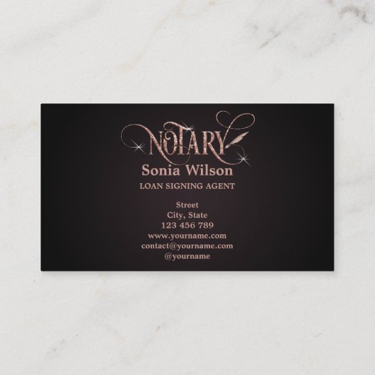 Notar-Sparte für Gold-Hypothekendarlehen mit elega Visitenkarte (Rückseite)