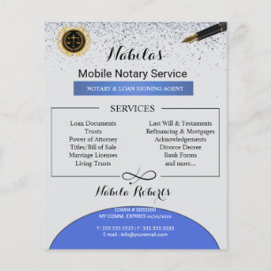 Notar-Terminmakler Navy Blau Silber Glitter Flyer