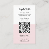 Notar Trendiger QR-Code und Website Pink Visitenkarte (Rückseite)
