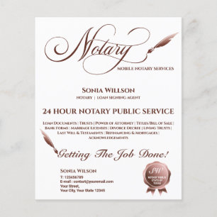 Notar- und Kreditsignierungs-Agent Rosa Rosa Fahne Flyer