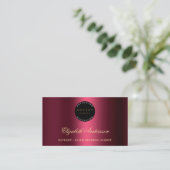 Notar Unterzeichnung Agent burgundy Foto QR Logo Visitenkarte (Stehend Vorderseite)