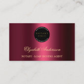 Notar Unterzeichnung Agent burgundy Foto QR Logo Visitenkarte (Vorderseite)