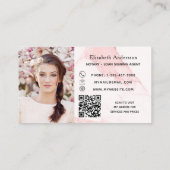 Notar Unterzeichnung Agent Rosa Marmor Foto QR Visitenkarte (Rückseite)
