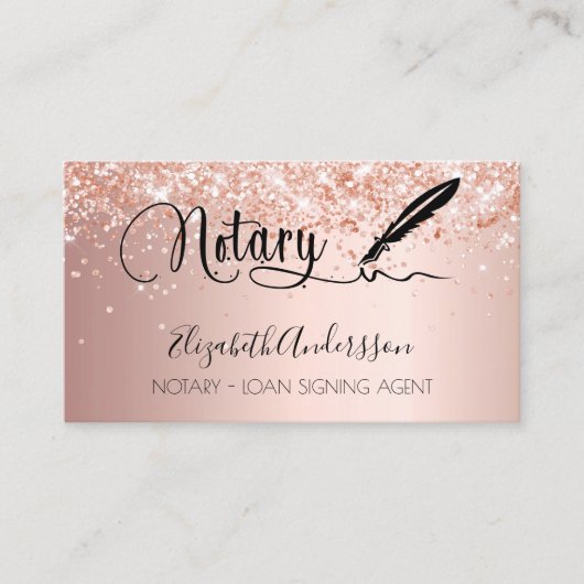 Notar Unterzeichnung Agent Rose Gold Foto QR Code Visitenkarte (Vorderseite)