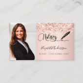 Notar Unterzeichnung Agent Rose Gold Foto QR Code Visitenkarte (Vorderseite)