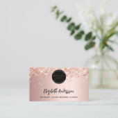 Notar Unterzeichnung Agent Rose Gold Foto QR Logo Visitenkarte (Stehend Vorderseite)