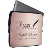 Notar Unterzeichnung Agent Rose Gold Schwarz Laptopschutzhülle (Vorne Rechts)
