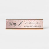 Notar Unterzeichnung Agent Rose Gold Skript Schreibtischnamensplakette (Vorderseite )
