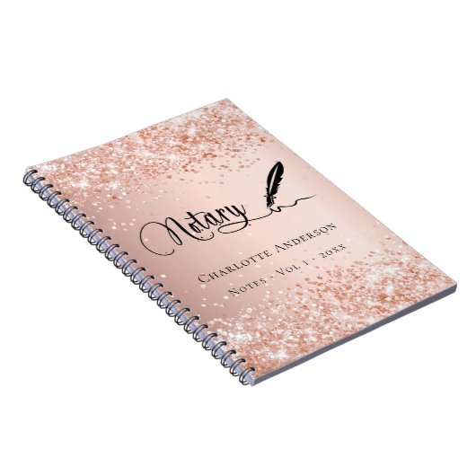 Notar Unterzeichnung Agent Rose Goldbudget Notizblock (Rechte Seite)