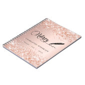 Notar Unterzeichnung Agent Rose Goldbudget Notizblock (Linke Seite)