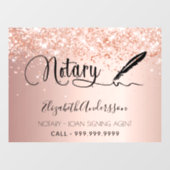 Notar Unterzeichnung Agent Rose Goldrot Fensteraufkleber (Blatt)