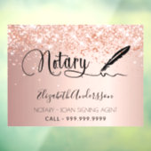 Notar Unterzeichnung Agent Rose Goldrot Fensteraufkleber (Blatt 3)