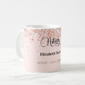 Notar Unterzeichnung Agent Rose Goldrot Kaffeetasse (Vorderseite Links)