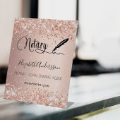 Notar Unterzeichnung Agent Rose Goldrot Sockelschild