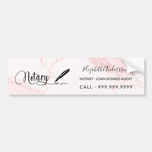 Notar Unterzeichnung Agent rot rosa Marmor Autoaufkleber (Vorne)