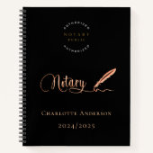 Notar Unterzeichnung Agent Schwarzgold 2024 Notizblock (Vorderseite)