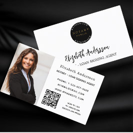 Notar Unterzeichnung Agent White Foto QR Logo Visitenkarte
