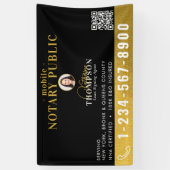 Notar-Unterzeichnungsagent Black Gold Foto QR-Code Banner (Vertikal)