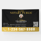 Notar-Unterzeichnungsagent Black Gold Foto QR-Code Banner (Horizontal)