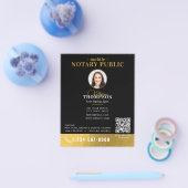 Notar-Unterzeichnungsagent Black Gold Foto QR-Code Flyer (Einzeln)