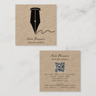 Notar-Unterzeichnungsagent Calligraphy QR Code Kra Quadratische Visitenkarte