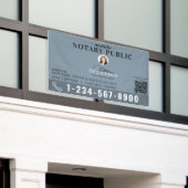 Notar-Unterzeichnungsagent Modern Blau Foto QR-Cod Banner (Äußeres Gebäude)