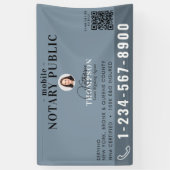 Notar-Unterzeichnungsagent Modern Blau Foto QR-Cod Banner (Vertikal)