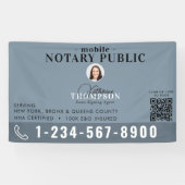 Notar-Unterzeichnungsagent Modern Blau Foto QR-Cod Banner (Horizontal)