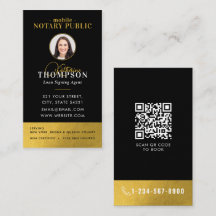 Notar-Unterzeichnungsagent Schwarzes Gold Foto QR-