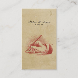 Notar-Vintage Stift-Handeinfaches cooles Visitenkarte