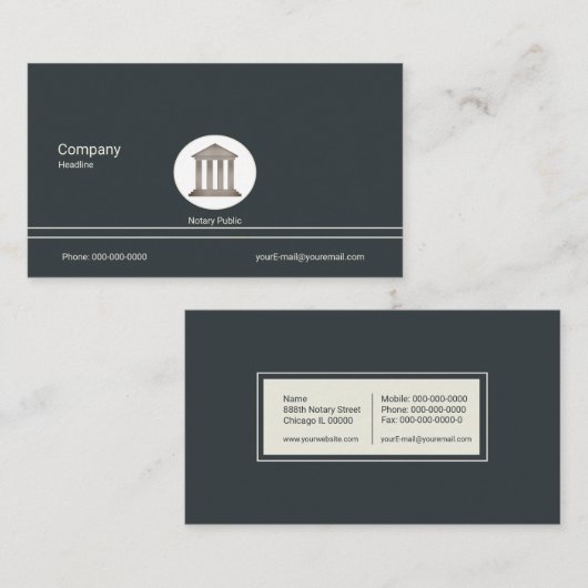 Notar Visitenkarte (Vorne/Hinten)