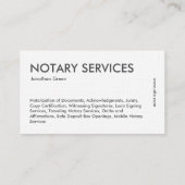 Notar Visitenkarte (Rückseite)