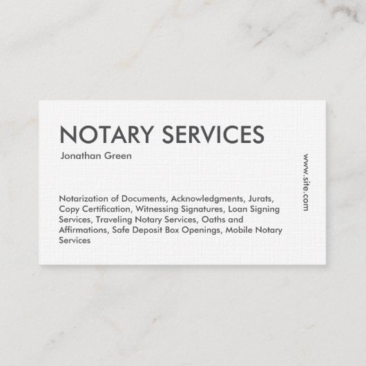 Notar Visitenkarte (Rückseite)