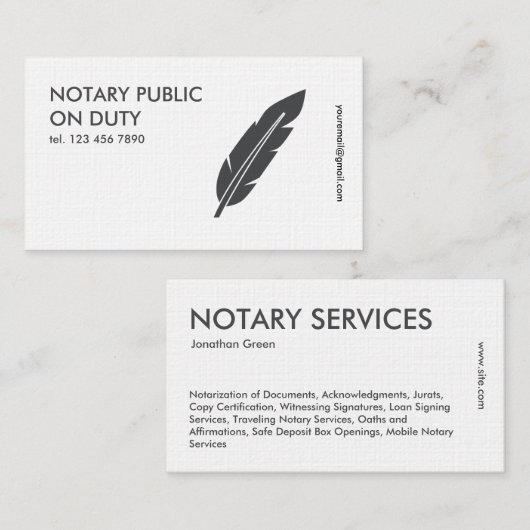 Notar Visitenkarte (Vorne/Hinten)