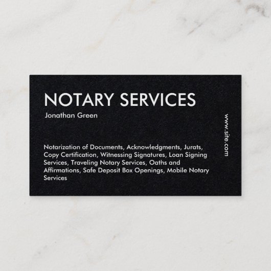 Notar Visitenkarte (Rückseite)