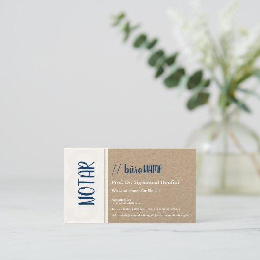 Notar Visitenkarte (Stehend Vorderseite)