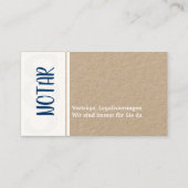 Notar Visitenkarte (Rückseite)