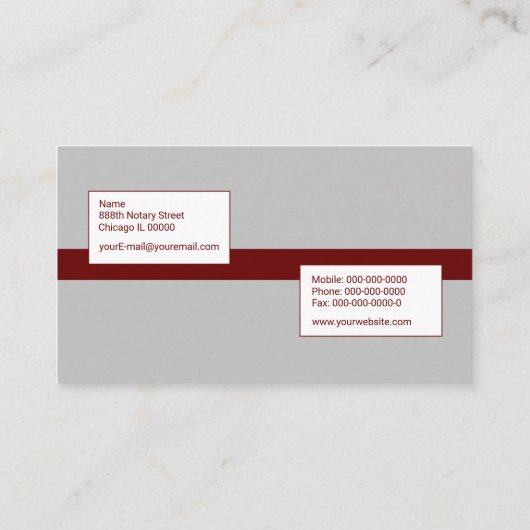 Notar Visitenkarte (Rückseite)